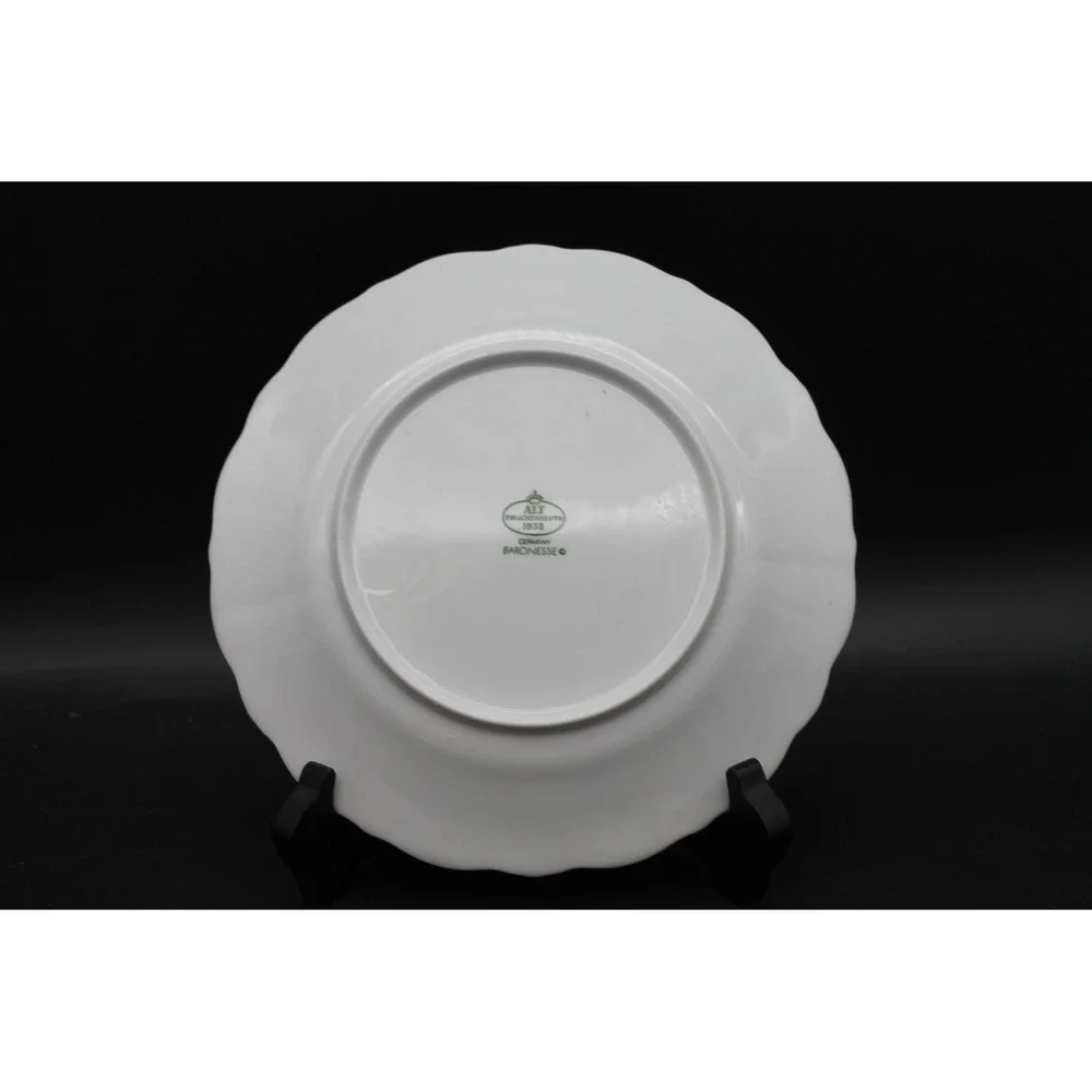 Vintage ALT Tirschenreuth Baronesse Germany White Porcelain Plates 8.25